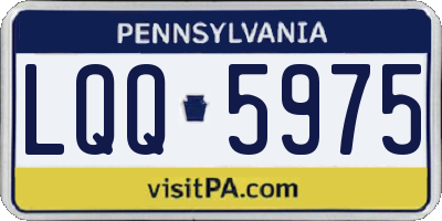 PA license plate LQQ5975