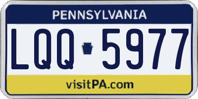 PA license plate LQQ5977
