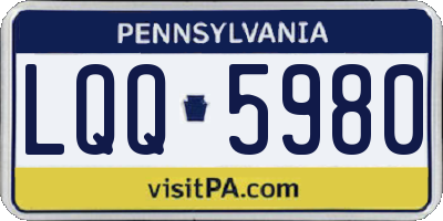 PA license plate LQQ5980
