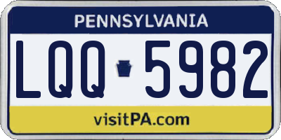 PA license plate LQQ5982