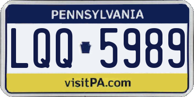 PA license plate LQQ5989