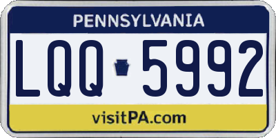 PA license plate LQQ5992