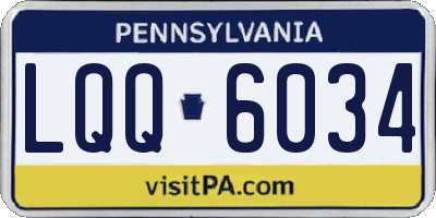 PA license plate LQQ6034