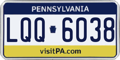 PA license plate LQQ6038