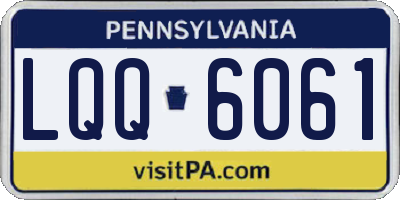 PA license plate LQQ6061