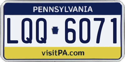 PA license plate LQQ6071