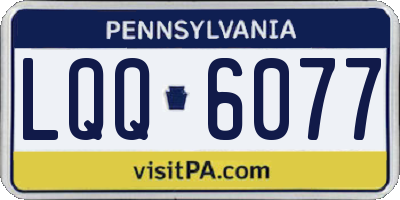 PA license plate LQQ6077