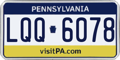PA license plate LQQ6078