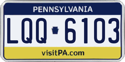 PA license plate LQQ6103