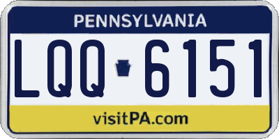 PA license plate LQQ6151