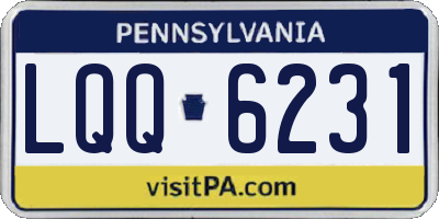 PA license plate LQQ6231