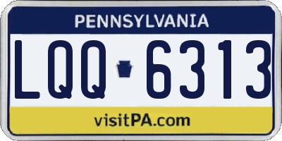 PA license plate LQQ6313