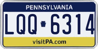 PA license plate LQQ6314