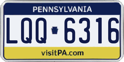 PA license plate LQQ6316