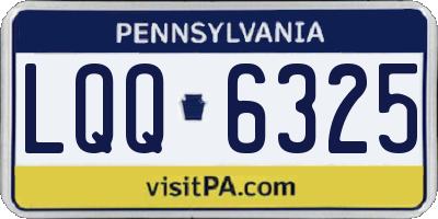 PA license plate LQQ6325