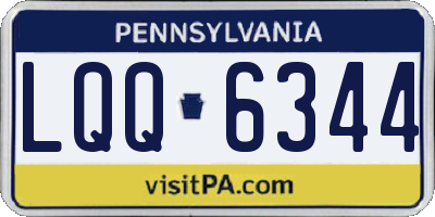 PA license plate LQQ6344