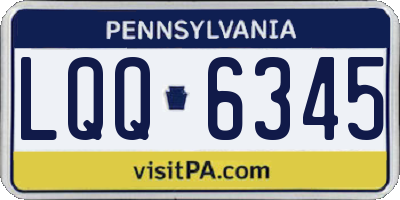 PA license plate LQQ6345