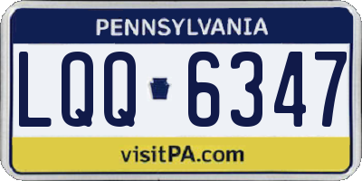 PA license plate LQQ6347