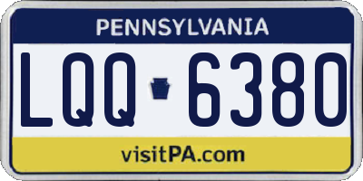 PA license plate LQQ6380