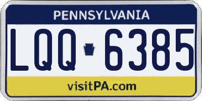 PA license plate LQQ6385