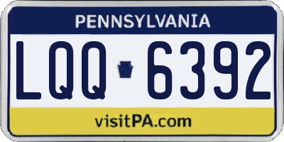 PA license plate LQQ6392