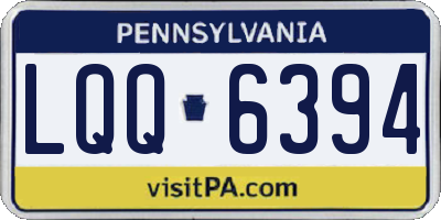 PA license plate LQQ6394