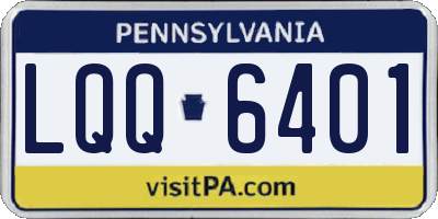 PA license plate LQQ6401