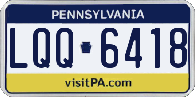 PA license plate LQQ6418