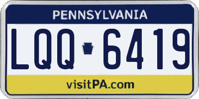 PA license plate LQQ6419