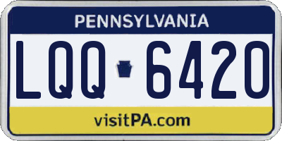 PA license plate LQQ6420