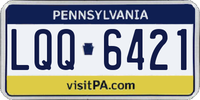 PA license plate LQQ6421