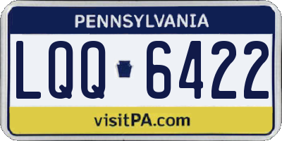 PA license plate LQQ6422