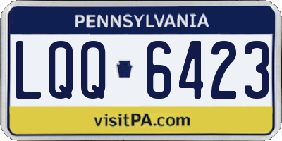 PA license plate LQQ6423