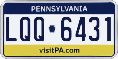 PA license plate LQQ6431