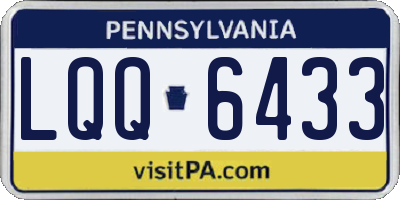 PA license plate LQQ6433