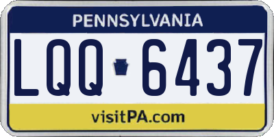 PA license plate LQQ6437