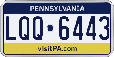 PA license plate LQQ6443