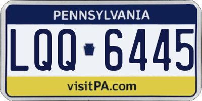 PA license plate LQQ6445