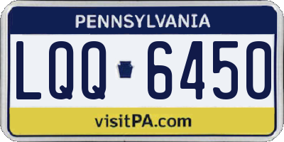 PA license plate LQQ6450