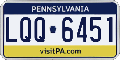 PA license plate LQQ6451