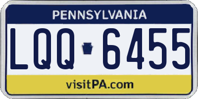 PA license plate LQQ6455