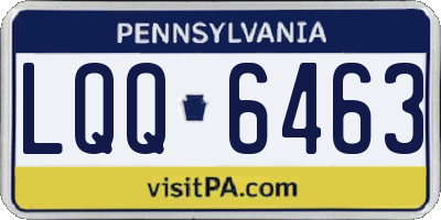 PA license plate LQQ6463