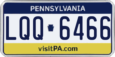PA license plate LQQ6466