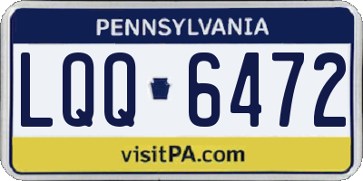PA license plate LQQ6472