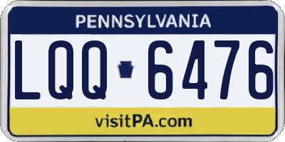 PA license plate LQQ6476