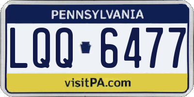PA license plate LQQ6477