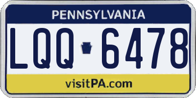 PA license plate LQQ6478
