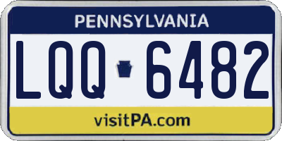 PA license plate LQQ6482