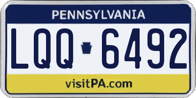PA license plate LQQ6492