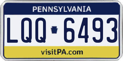 PA license plate LQQ6493